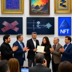 نقاش با کارت هنرمندی در آرت بازل